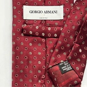 Giorgio Armani Red Jacquard Tie